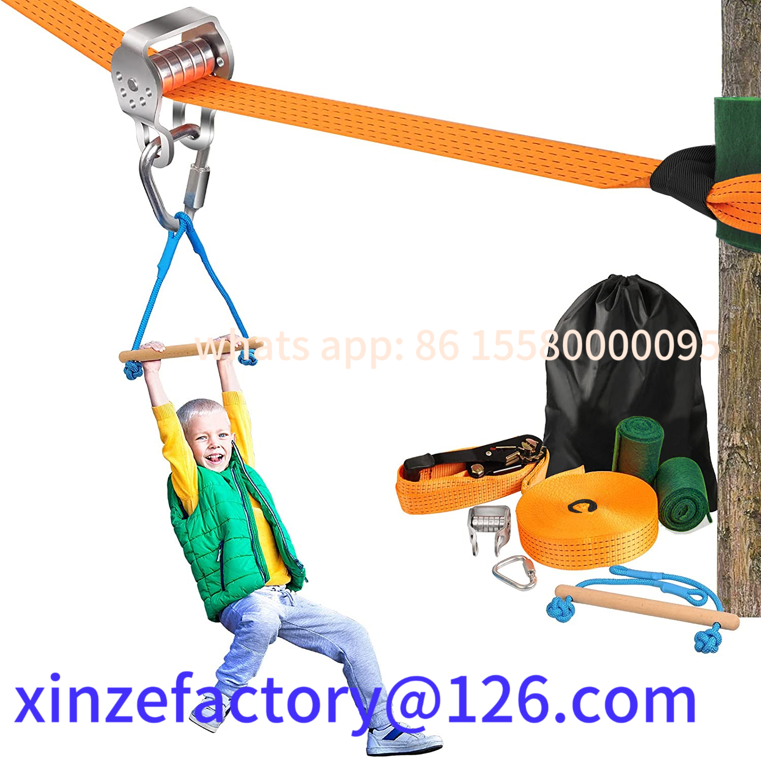 Kids Zip Toys - Customizable 20m Kids Zipline Outdoor Toys
