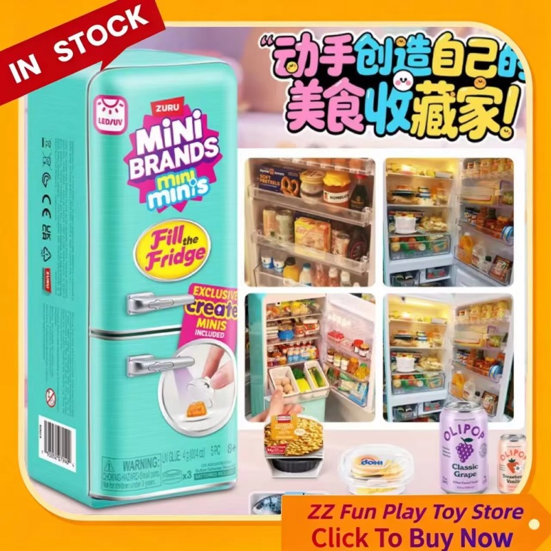 Kids Toys House - Genuine ZURU Mini Fridge Set Play