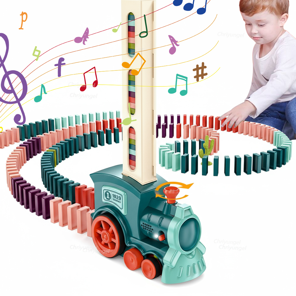 Kids Toys Electric Car - Automatic Domino Train Car Electric Domino