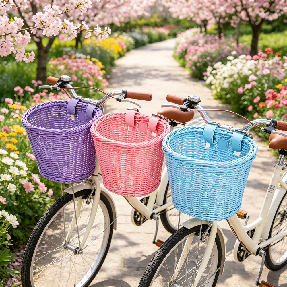 Kids Toys Scooter - Kids Bike Basket Woven Imitation Rattan