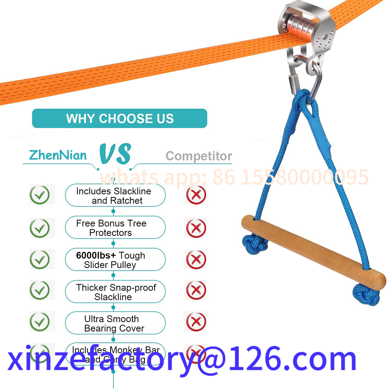 Customizable 20m Kids Zipline  – Kids Zip Toys Bewertung und Preis