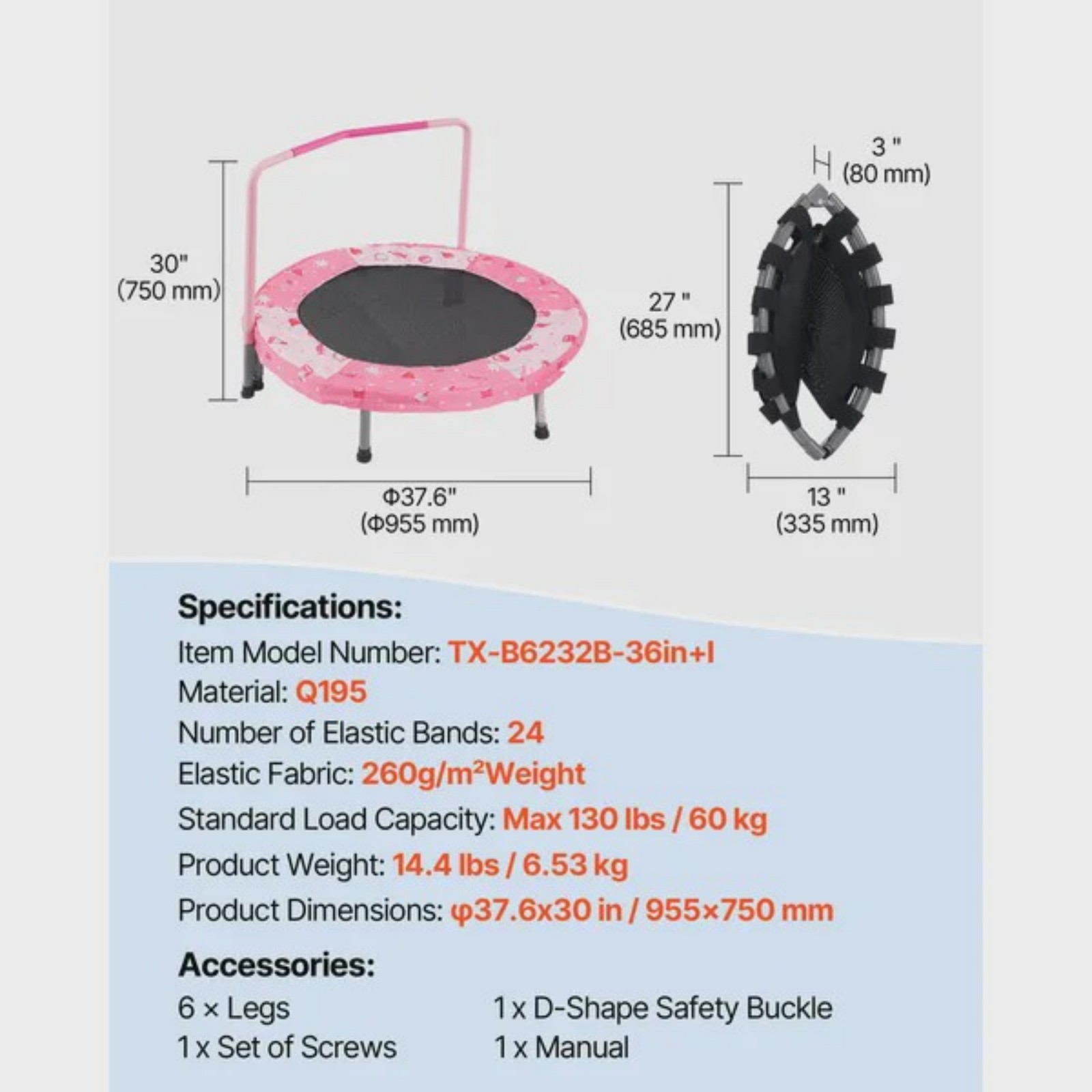 36 Kids Trampoline 3FT Indoor  – Trampoline Mini Indoor Bewertung und Preis