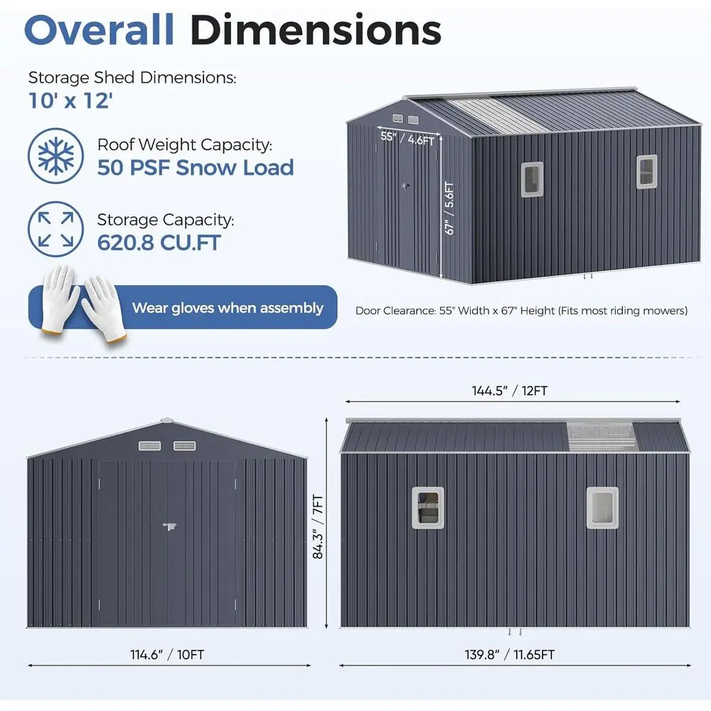 10x12 T Metal Shed with loor K – Kite Wind Outdoor Bewertung und Preis