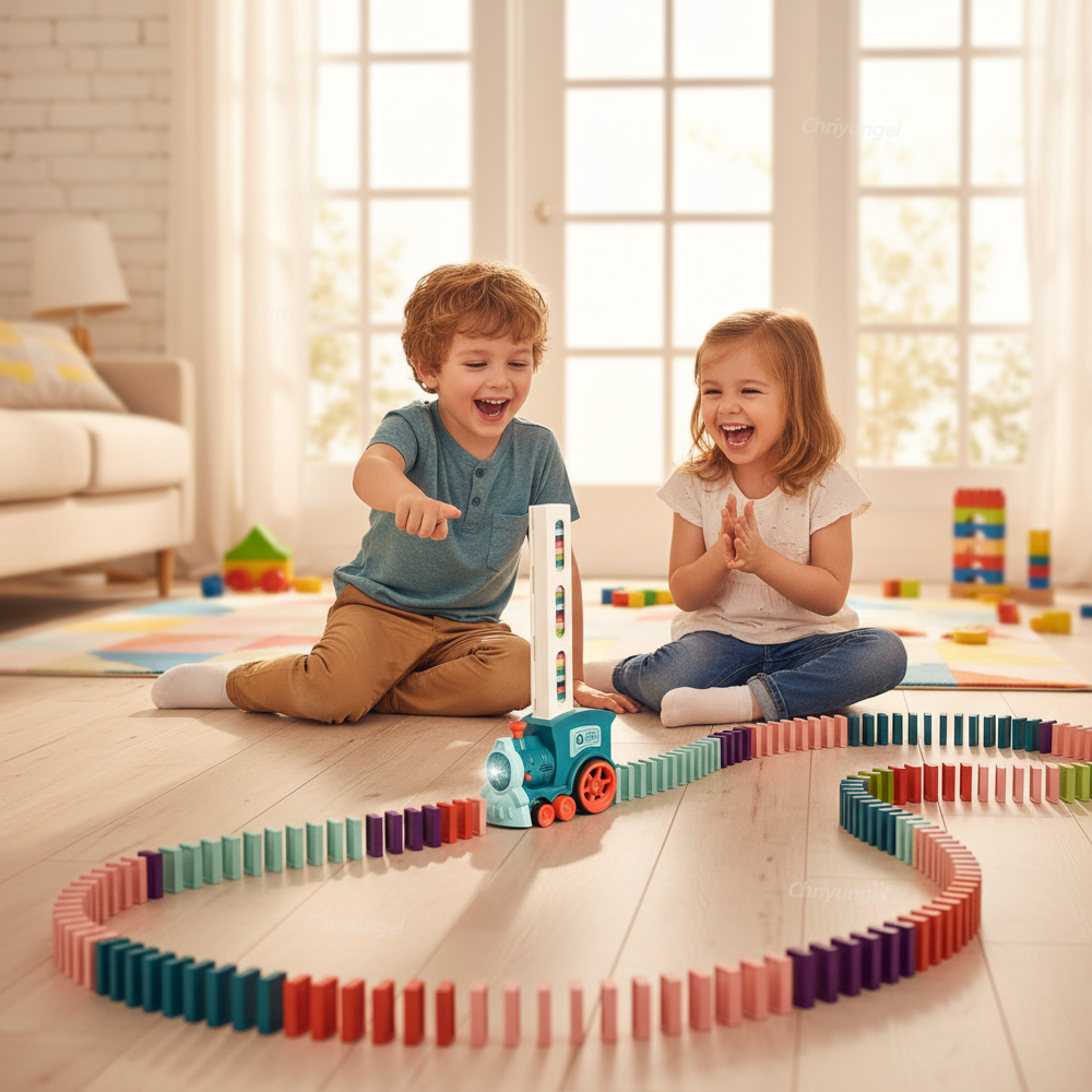 Automatic Domino Train Car Ele – Kids Toys Electric Car Bewertung und Preis