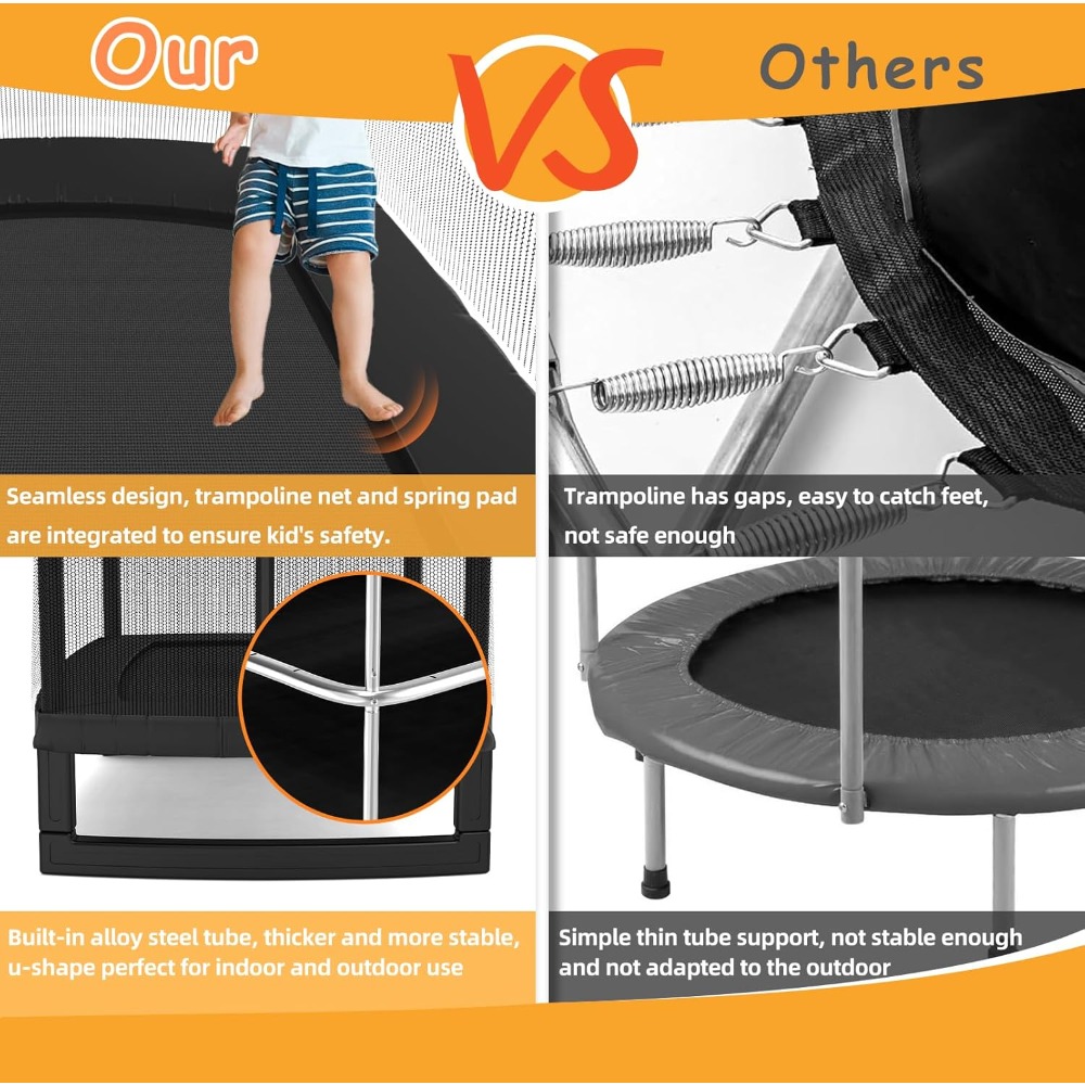 6FT Rectangle Toddler Trampoli – Trampoline Mini Indoor Bewertung und Preis