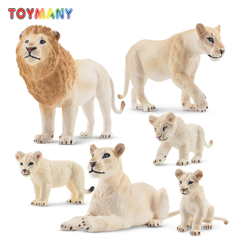 6Pcs Simulation White Lion Fam – Kids Toys Variety Bewertung und Preis