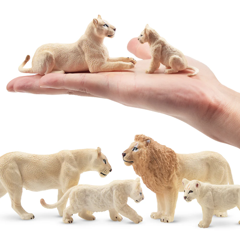 6Pcs Simulation White Lion Fam – Kids Toys Variety Bewertung und Preis